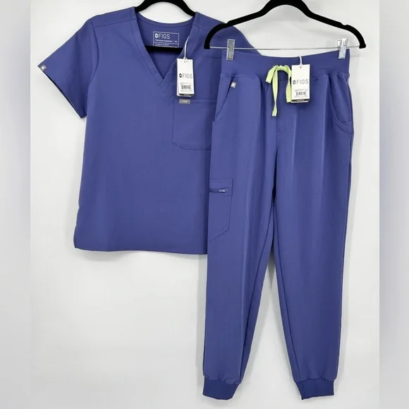 🆕 NWT FIG’S Scrub Set Catarina One Pocket Top Zamora High Waisted Jogger Pant XS - Picture 2 of 12